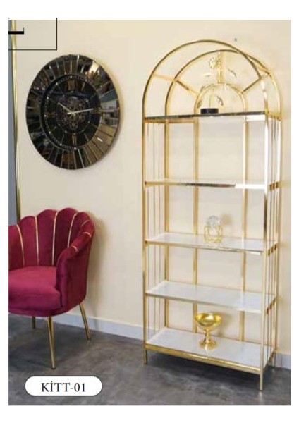 Mim Gold Kitt 5 Raflı Elips Kitaplık