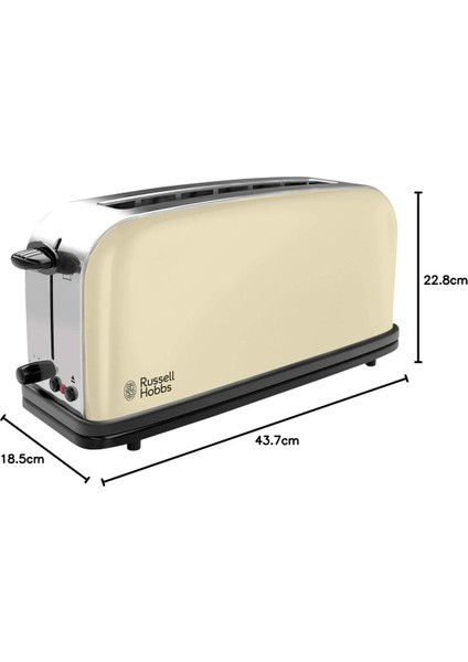 21395-56/RH Colours Plus Classic 2 Dilim Uzun Yuvalı Ekmek Kızartma Makinesi - Krem fiyatları