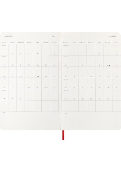 2026 12 Ay Günlük Ajanda L Boy 13X21 Cm. Yumuşak Kapak Kızıl Kırmızı indirimleri