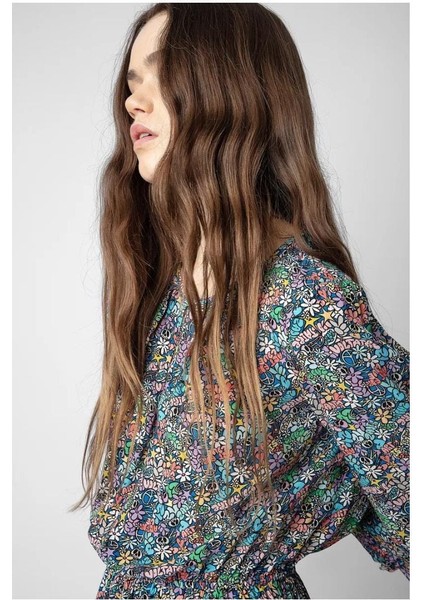 Zadıg & Voltaıre Rivy Elbise , Çiçek Desenli Bahar Dalı Elbise ,%100 Viskon Elbise fırsatları