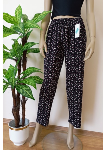 Kadın Çiçek Desenli Yumuşacık Penye Pijama Altı modelleri