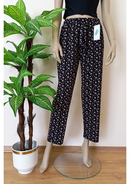 Kadın Çiçek Desenli Yumuşacık Penye Pijama Altı indirimleri