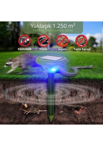 Kemirgen ve Sürüngenlere Karşı Güneş Enerjili Cihaz– Yılan, Fare, Köstebek Için, 1250 M² Alan