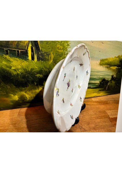 Meissen 1800 Ler Sonu Porselen Tabak 27 cm 17 cm Ölçülerinde