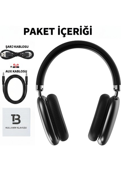 Kablosuz Kulaküstü Bluetooth Kulaklık Stereo-Mikrofon-Aux HK-034