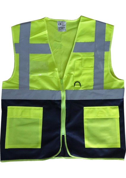 Yönetici Ikaz Yeleği Sarı/lacivert Xxl Beden
