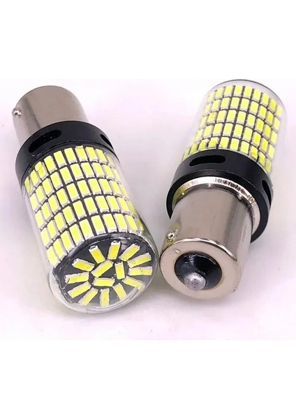 P21W 144 Ledli Ultra Parlak Geri Vites Park Ampül Tek Duy Beyaz (2 Adet)