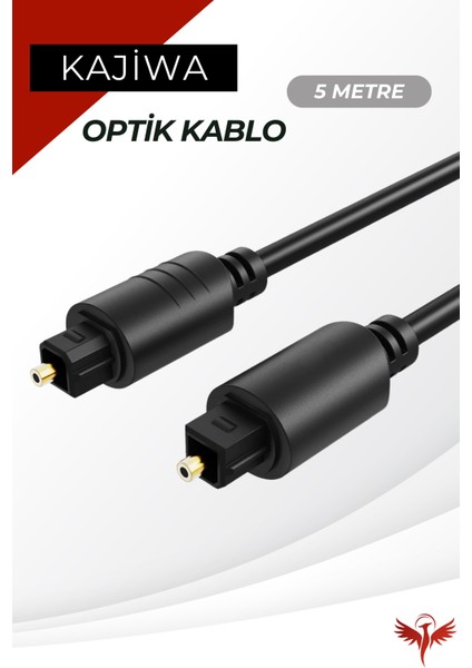 5 Metre Fiber Optik Ses Kablosu Premium Digital Optic Toslink 5mt