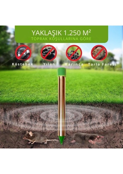 Altın Parmak Pilli Ultrasonik Kemirgen & Sürüngen Kovucu - 1250 M² Etki Alanı – Titreşimli
