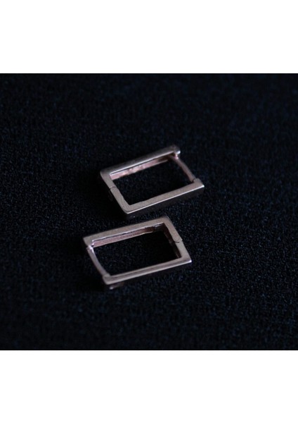 Rose Küçük Dikdörtgen Gümüş Küpe fiyatları