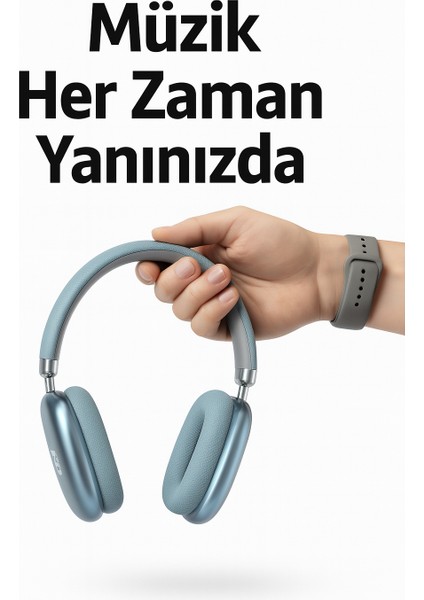 Kablosuz Kulaküstü Bluetooth Kulaklık Stereo-Mikrofon-Aux HK-034