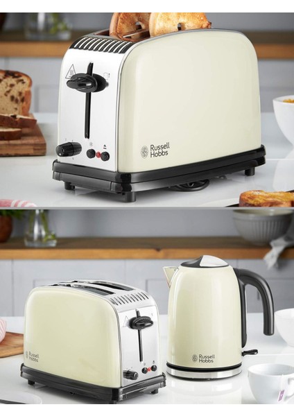 23334-56/RH Colour Plus 2 Dilim Ekmek Kızartma Makinesi - Krem