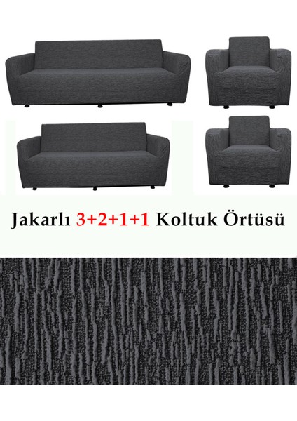 Jakarlı Çubuk, Düz Desen 3 2 1 1 Lastikli Koltuk, Kanepe, Çekyat Örtüsü, Kılıfı Esnekli fiyatları