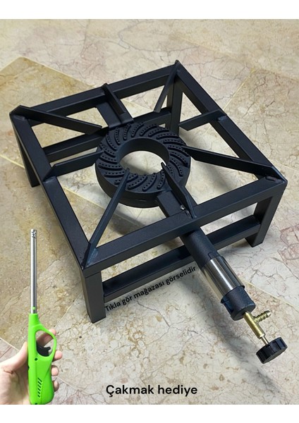 Volkan Sanayi Tipi Büyük Boy Profil Tüplü Ocak Kare Canavar Aşçı Ocağı 35X35