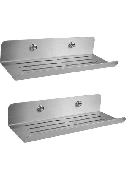 Deltahome Paslanmaz Çelik 2 Adet 24 cm Banyo Duş Rafı Set - Vidalı Montaj - Model: München