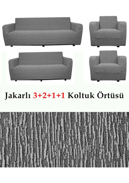 Jakarlı Çubuk, Düz Desen 3 2 1 1 Lastikli Koltuk, Kanepe, Çekyat Örtüsü, Kılıfı Esnekli fiyatları