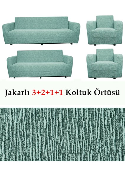 Jakarlı Çubuk, Düz Desen 3 2 1 1 Lastikli Koltuk, Kanepe, Çekyat Örtüsü, Kılıfı Esnekli fiyatları