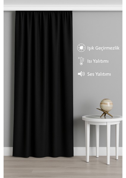 Hozari Siyah Termal Blackout Karartma Güneşlik Perde