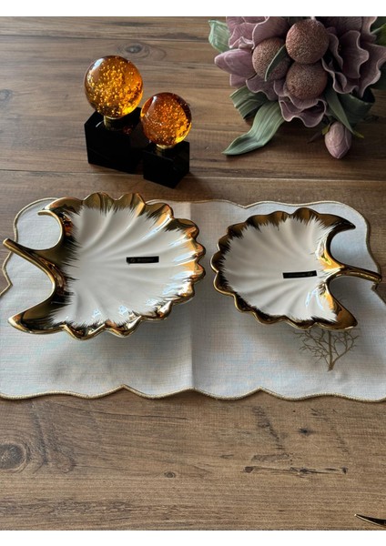 Ginkgo Yaprak Sunum Tabak 2'li fırsatları