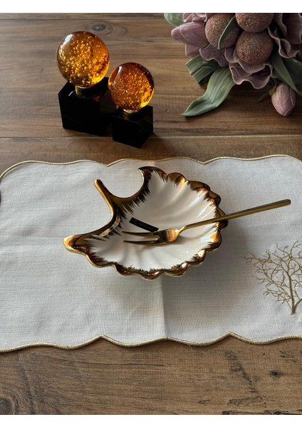 Ginkgo Yaprak Sunum Tabak 2'li