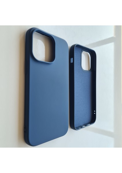 iPhone 14 Pro (6.1) ile Uyumlu Logosuz Lansman Içi Süet Silikon Kılıf