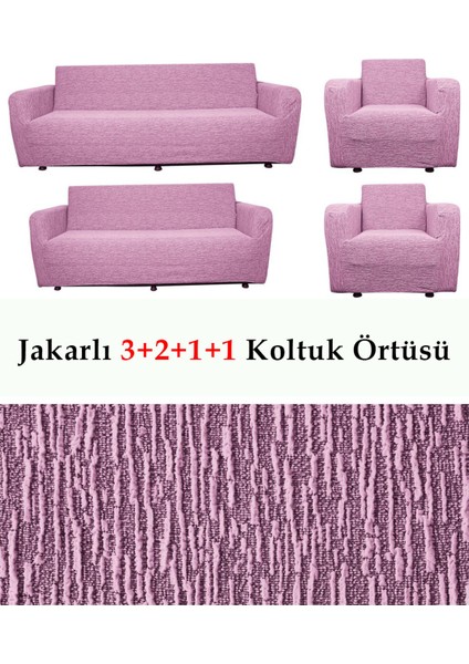 Jakarlı Çubuk, Düz Desen 3 2 1 1 Lastikli Koltuk, Kanepe, Çekyat Örtüsü, Kılıfı Esnekli fiyatları