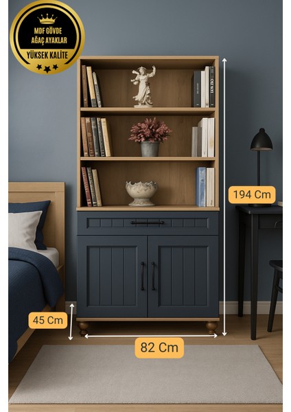 Ozan Kapaklı Şifonyer & Kitaplık Set | %100 MDF | Ağaç Ayaklar | Uzun Ömürlü Mobilya fiyatları