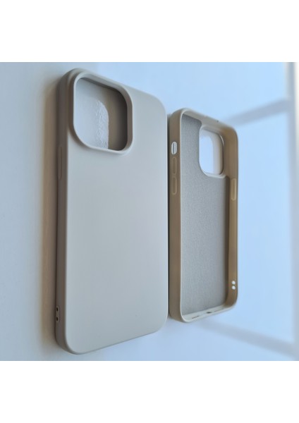 iPhone 14 Pro (6.1) ile Uyumlu Logosuz Lansman Içi Süet Silikon Kılıf