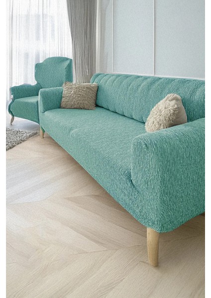 Jakarlı Ağaç Kabuğu 3kişilik Koltuk Örtüsü, Çekyat, Kanepe, Koltuk Kılıfı 1 Adet