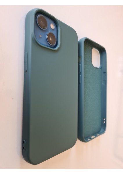 İphone 13 İle Uyumlu Logosuz Lansman Içi Kadife Esnek Silikon Kılıf