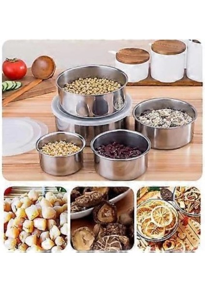 Paslanmaz Çelik Yemek Saklama Kabı Seti