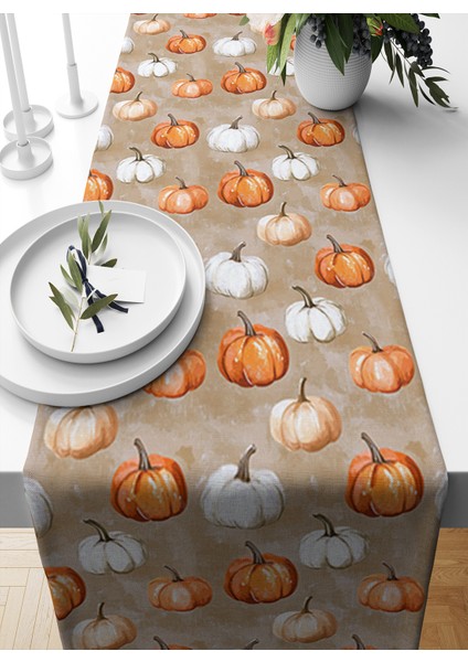 Sonbahar Serisi 140X40 cm Dijital Baskılı Runner (Halloween Autumn)
