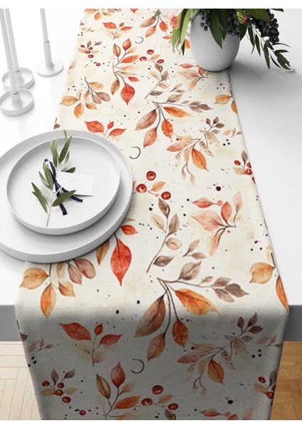 Sonbahar Serisi 140X40 cm Dijital Baskılı Runner (Halloween Autumn)