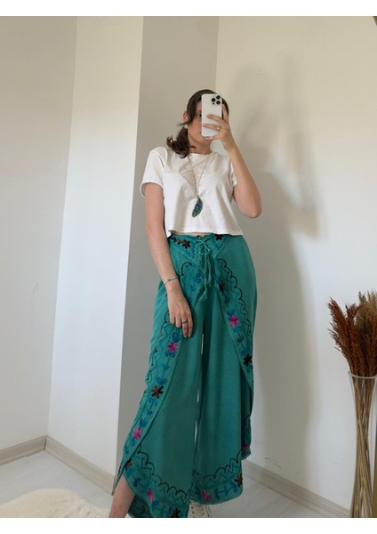 Kadın Etnik Ithal Hint Kapaklı Nakış Işleme Şalvar Pantalon modelleri