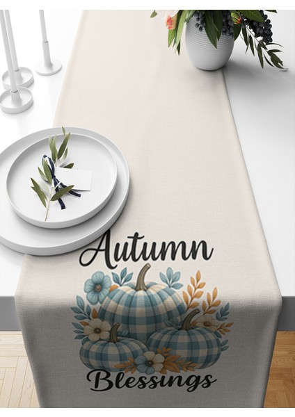 Sonbahar Serisi 140X40 cm Dijital Baskılı Runner (Halloween Autumn)