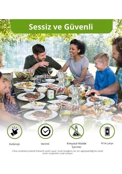 Mobil Ultrasonik Arı & Güve Kovucu – Pilli, 50 M² Alan (Ilk Piller Dahil)