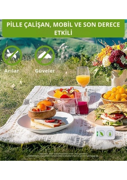 Mobil Ultrasonik Arı & Güve Kovucu – Pilli, 50 M² Alan (Ilk Piller Dahil)