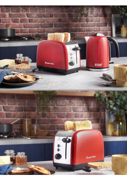 26554-56/RH Colours Plus 2 Dilim Ekmek Kızartma Makinesi - Kırmızı