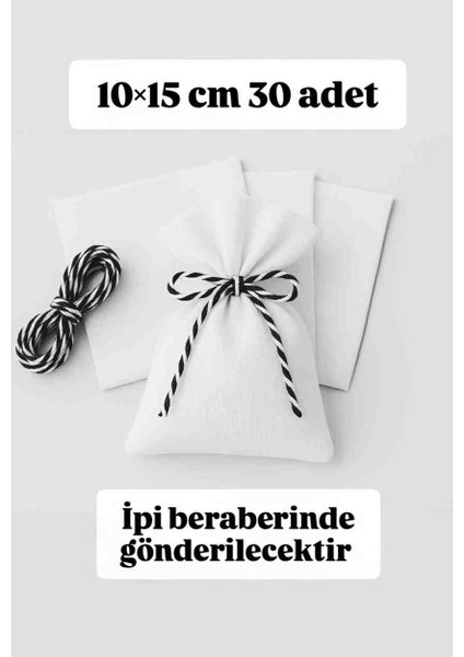 30 Adet 10×15CM Ham Bez Beyaz Renk Bez Kese_bez Poşet