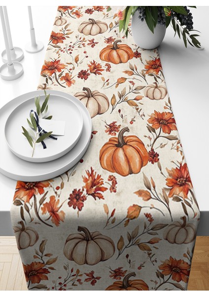 Sonbahar Serisi 140X40 cm Dijital Baskılı Runner (Halloween Autumn)