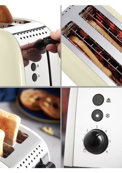 26551-56/RH Colours Plus 2 Dilim Ekmek Kızartma Makinesi - Krem fiyatları