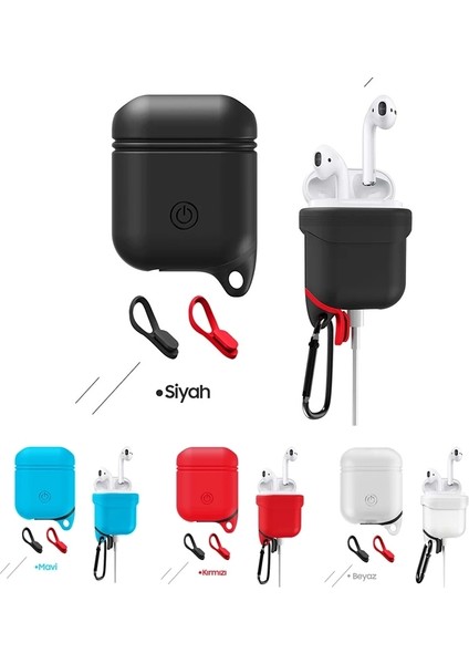 Ally Apple Airpods Için Premium Silikon Kılıf ANAHTARLIKLI-(5775) fırsatları