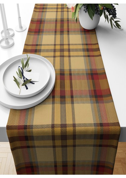 Sonbahar Ekose Serisi 140X40 cm Dijital Baskılı Runner (Halloween Autumn)