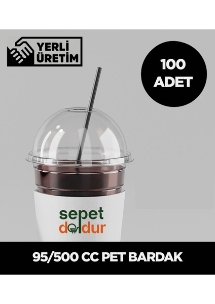 95/500 cc Pet Bardak - 100 Adet