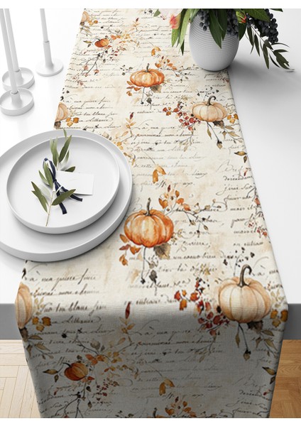 Sonbahar Serisi 140X40 cm Dijital Baskılı Runner (Halloween Autumn)