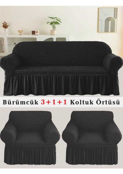 Bürümcük Koltuk Örtüsü, Kanepe, Çekyat Örtüsü, Koltuk Kılıfı 3 +1+ 1 Takım