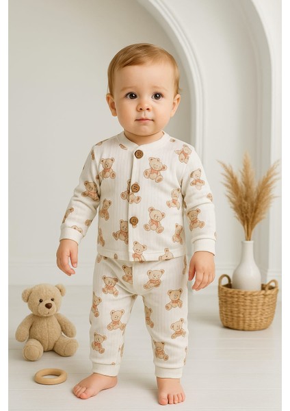 Çocuk Pamuklu Penye Pijama Takımı 1/4 Yaş