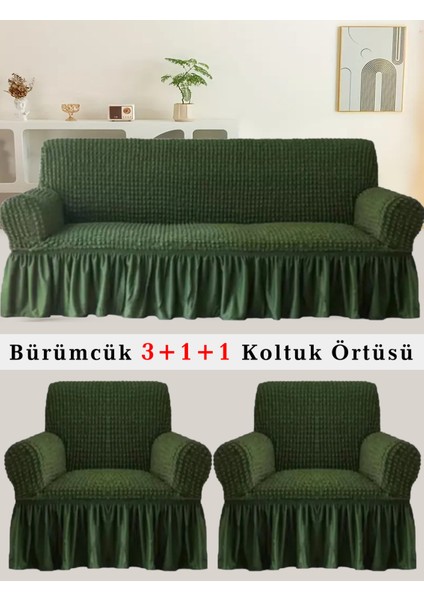 Bürümcük Koltuk Örtüsü, Kanepe, Çekyat Örtüsü, Koltuk Kılıfı 3 +1+ 1 Takım