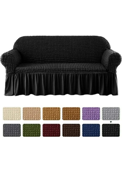 Bürümcük Lastikli Kanepe Örtüsü Likralı Koltuk Örtüsü Tek 3lü