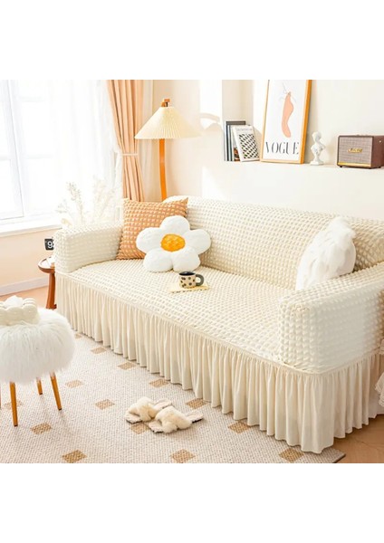 Bürümcük Lastikli Kanepe Örtüsü Likralı Koltuk Örtüsü Tek 3lü